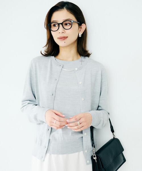UNTITLED 2024AW 未使用 ウール クルーネックニットカーディガン UNTITLED（アンタイトル） カーディガン 「洗える/アンサンブル可