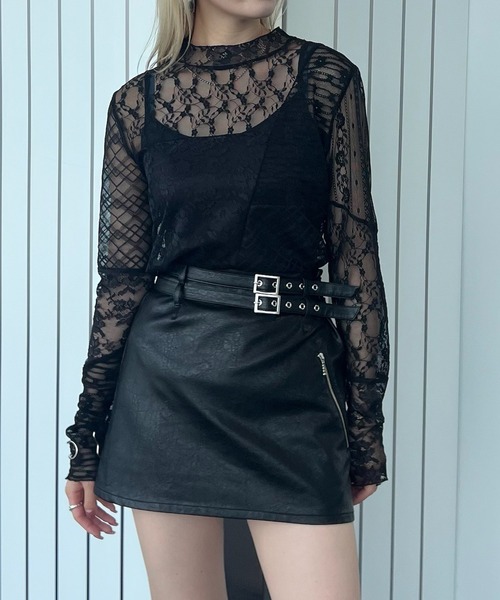 あやAMERI VINTAGE PATCHWORK LACE DRESS Ameri（アメリ） LACE PATCHWORK ASYMMETRY TOP レディース : ZOZOTOWN