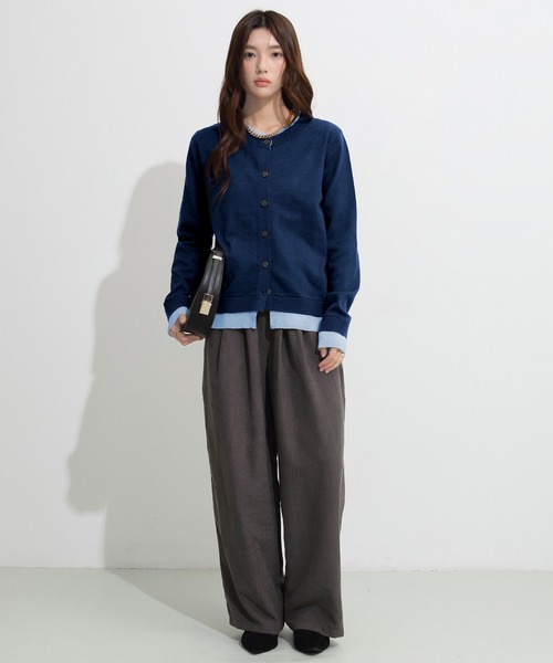 kolor ボーダー カーディガン size 3 navy white kolor ボーダー