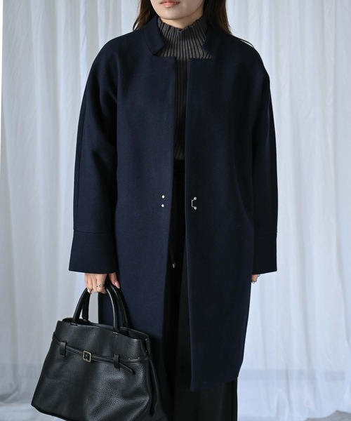 ＆HALF コート アウター ウール調フェルトジャケット（コート