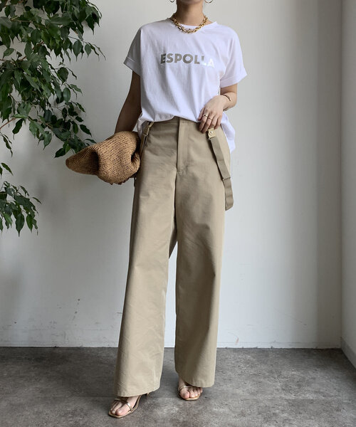 「DouDou」 半袖Tシャツ FREE サーモンピンク レディース_画像4