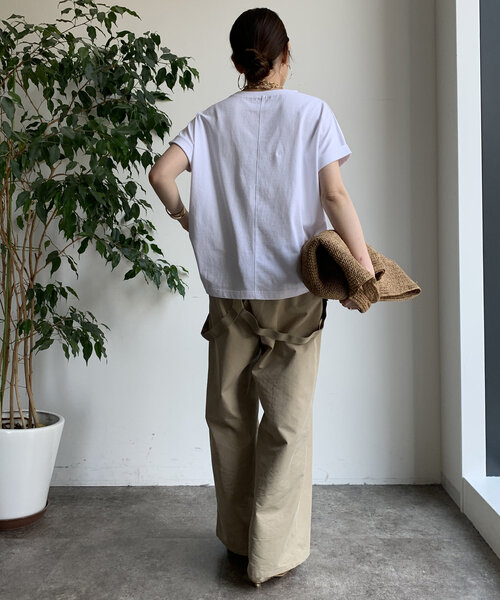 「DouDou」 半袖Tシャツ FREE サーモンピンク レディース_画像7