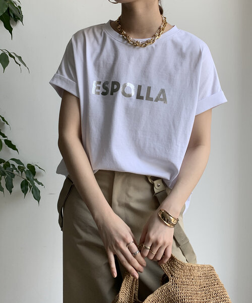 「DouDou」 半袖Tシャツ FREE サーモンピンク レディース_画像9