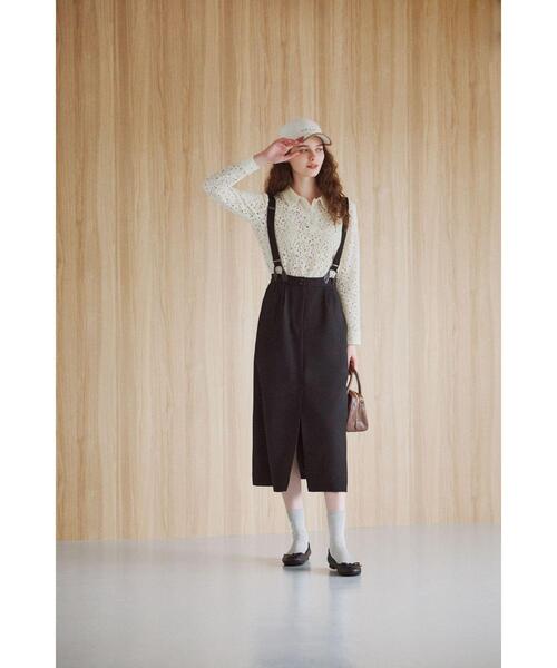 To b. by agnes スカート ウール調 サスペンダースカート : ZOZOTOWN