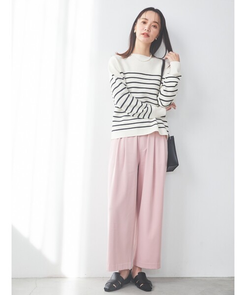 「THE SHOP TK 」 イージーパンツ 13 ライトベージュ レディース_画像3