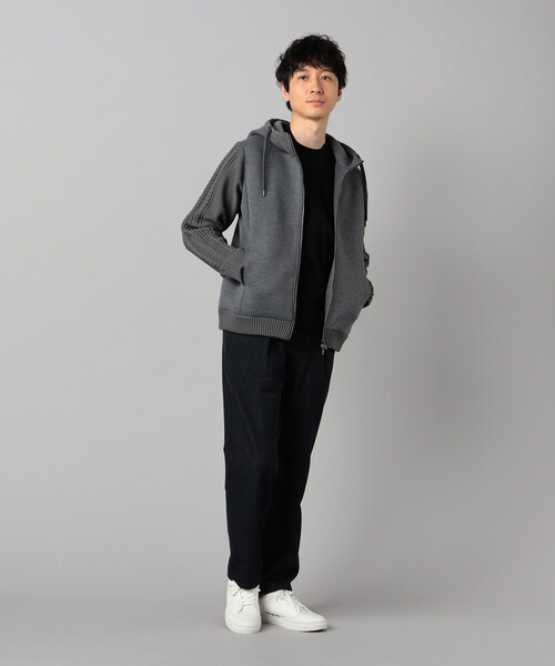 COMME CA MEN（コムサメン） パーカー ニットコンビ ジップアップ