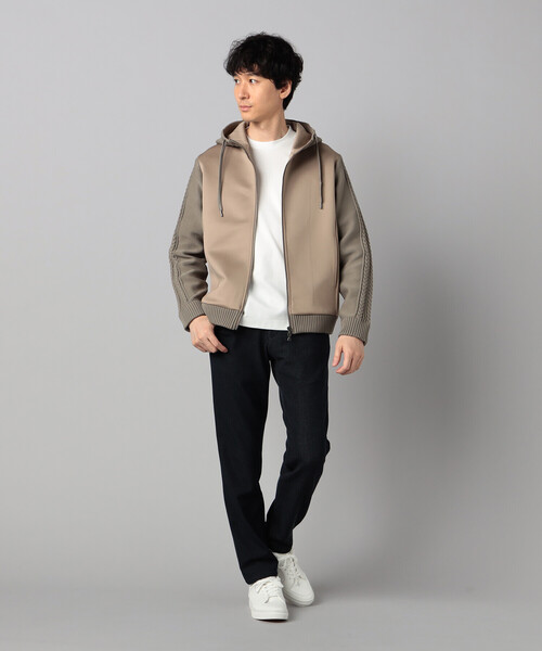 コムサ・メン（COMME CA MEN）/ニットコンビ ジップアップパーカ COMME CA MEN（コムサメン） パーカー ニットコンビ ジップアップ