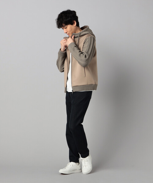COMME CA MEN（コムサメン） パーカー ニットコンビ ジップアップ