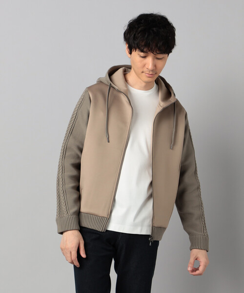 COMME CA MEN（コムサメン） パーカー ニットコンビ ジップアップ