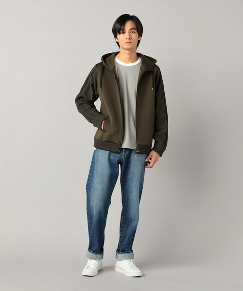 COMME CA MEN（コムサメン） パーカー ニットコンビ ジップアップ