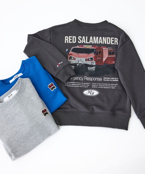 j.n.r.d トレーナー 「KIDS」「Red Salamander」バックプリント裏毛