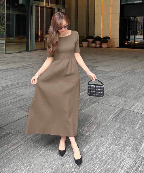 「KOBE LETTUCE」 半袖ワンピース S ブラック レディース_画像4