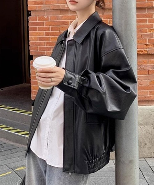 Sally Lunn ブルゾン アウター フェイクレザーブルゾン レディース