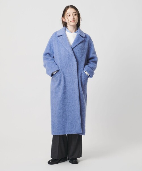UNITED ARROWS ロングコート 青 36 UNITED ARROWS（ユナイテッドアローズ） コート チェスターコート
