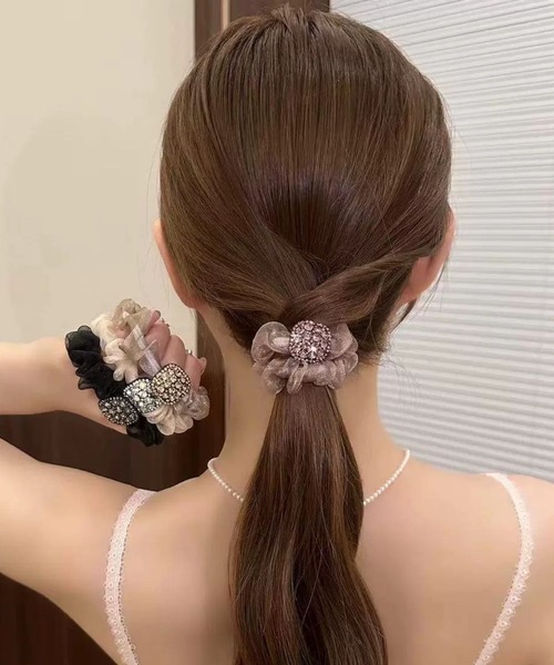 ALMO シュシュ キラキラスクエアヘアゴム(RO) : ZOZOTOWN Yahoo!店