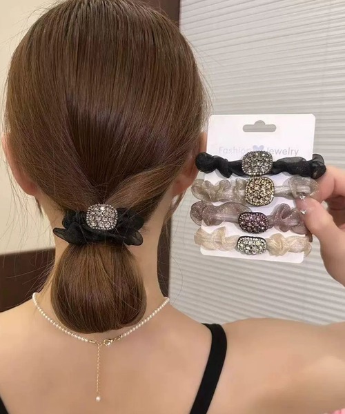 ALMO シュシュ キラキラスクエアヘアゴム(RO) : ZOZOTOWN Yahoo!店