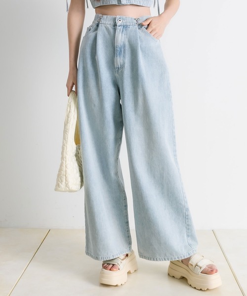 OLIVE des OLIVE（オリーブデオリーブ） デニムパンツ SMALL サックス