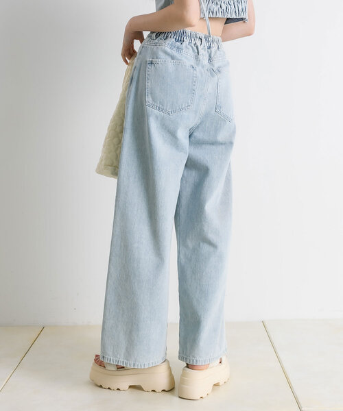 「OLIVE des OLIVE」 デニムパンツ SMALL サックスブルー レディース_画像3