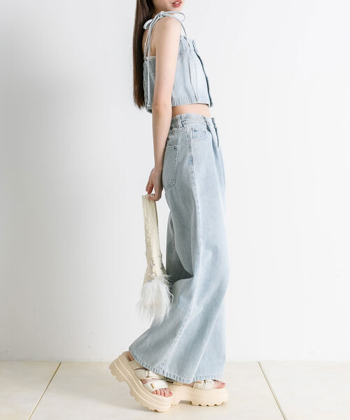 「OLIVE des OLIVE」 デニムパンツ SMALL サックスブルー レディース_画像5