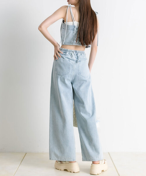 「OLIVE des OLIVE」 デニムパンツ SMALL サックスブルー レディース_画像6