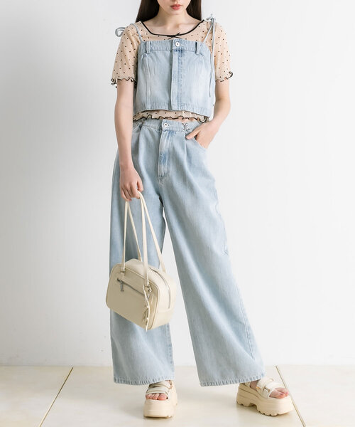 「OLIVE des OLIVE」 デニムパンツ SMALL サックスブルー レディース_画像7