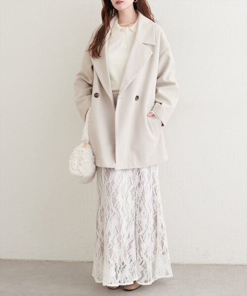 natural couture ニット セーター 「WEB限定」ふわシャギー衿付き