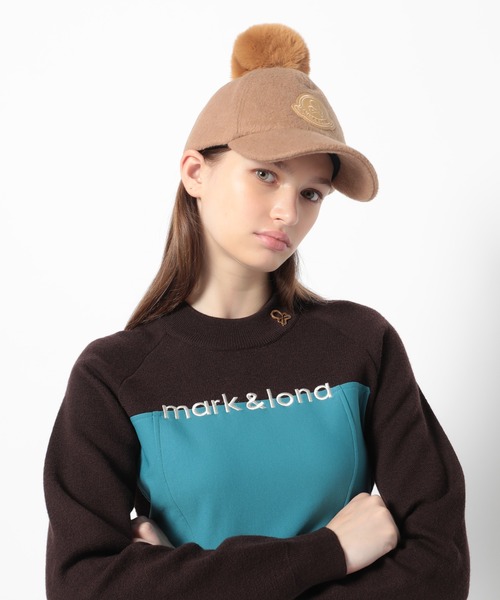 MARK & LONA ベージュファー pompomキャップ MARK&LONA（マークアンドロナ） キャップ 帽子 Spectra Wooly ”Pom-Pom