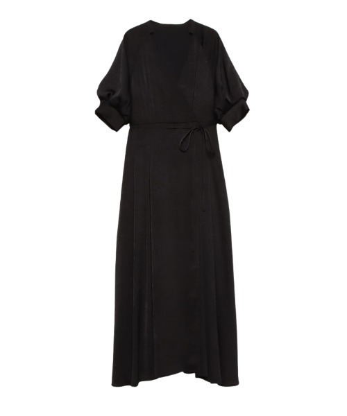 anuans（アニュアンス） 7分袖ワンピース SMALL ブラック レディース