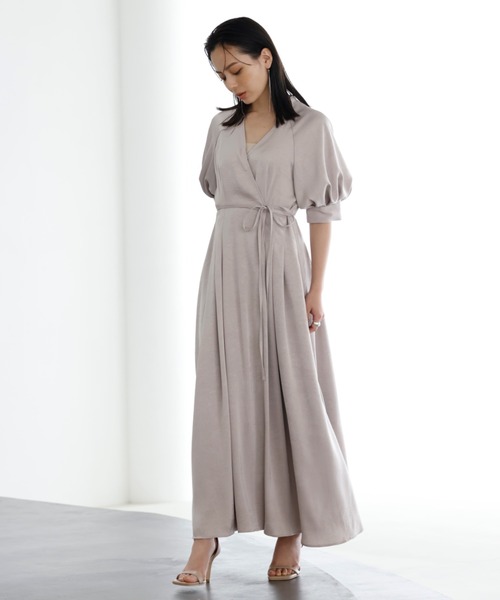 anuans（アニュアンス） 7分袖ワンピース SMALL ブラック レディース