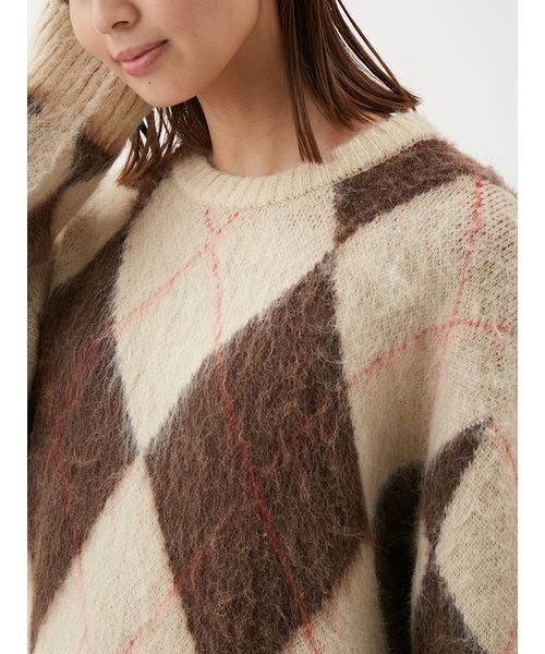 Mila Owen（ミラオーウェン） ワンピース アルパカ混アーガイルミニ