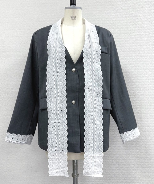 「SHEENA」 ジャケット M グレー レディース_画像3