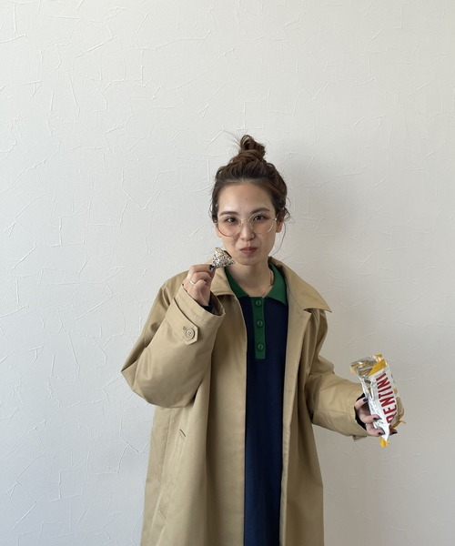 niko and…（ニコアンド） ステンカラーコート MEDIUM キャメル