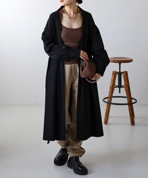 「＆HALF」 「noa-ge」コート M ブラック レディース_画像2