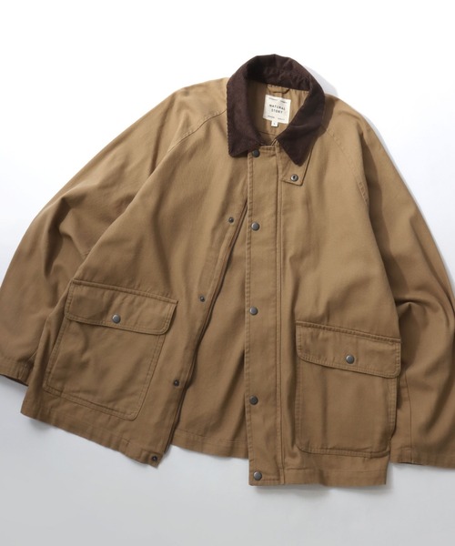 美品Lサイズ　バブアー　ハンティングジャケット　ジャンパー　ブルゾン　短丈 Lazar（ラザル） ブルゾン アウター Denim ＆ Canvas Hunting Jacket