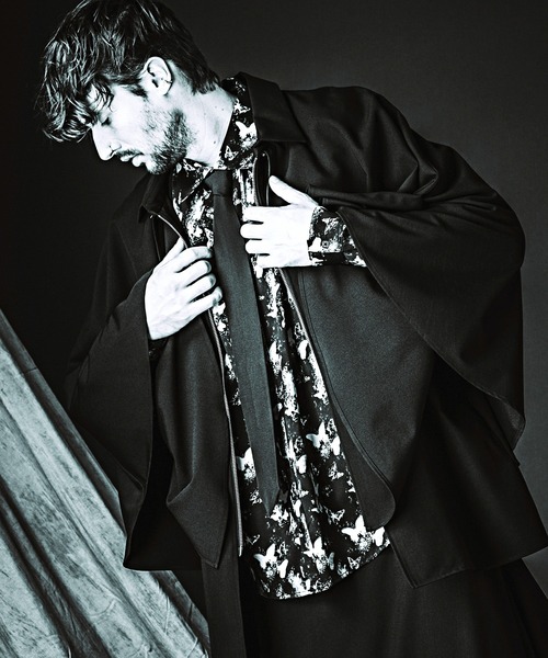 NO ID.（ノーアイディー） シャツ 「NO ID.」Layered Cape Zip Shirt