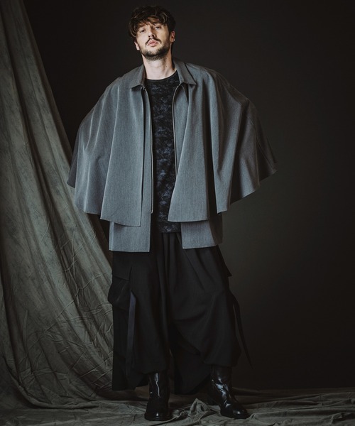NO ID.（ノーアイディー） シャツ 「NO ID.」Layered Cape Zip Shirt