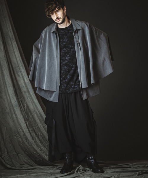 NO ID.（ノーアイディー） シャツ 「NO ID.」Layered Cape Zip Shirt