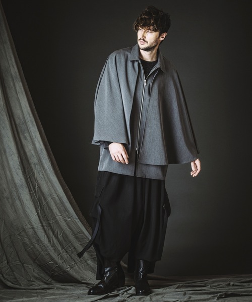 NO ID.（ノーアイディー） シャツ 「NO ID.」Layered Cape Zip Shirt