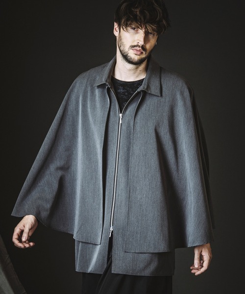 NO ID.（ノーアイディー） シャツ 「NO ID.」Layered Cape Zip Shirt