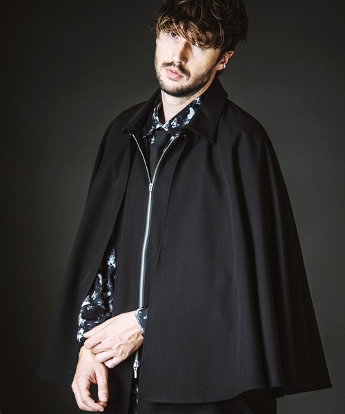 NO ID.（ノーアイディー） シャツ 「NO ID.」Layered Cape Zip Shirt