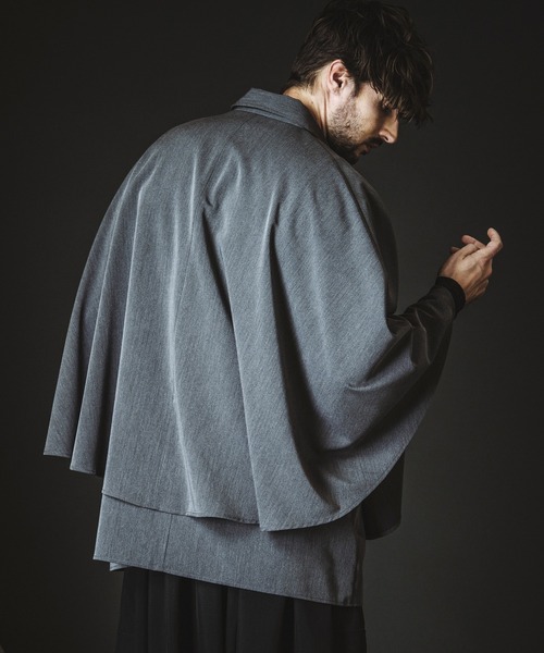 NO ID.（ノーアイディー） シャツ 「NO ID.」Layered Cape Zip Shirt