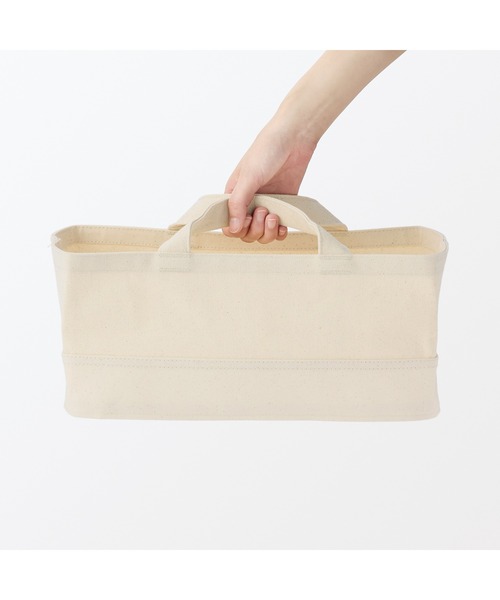無印良品（MUJI） 収納 綿帆布 持ち手付ソフトボックス スリム小 約幅