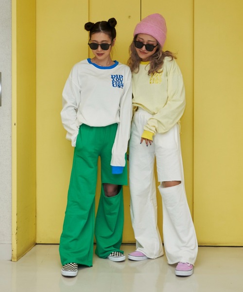 「SHAGGIE」 スウェットパンツ FREE ホワイト レディース_画像3