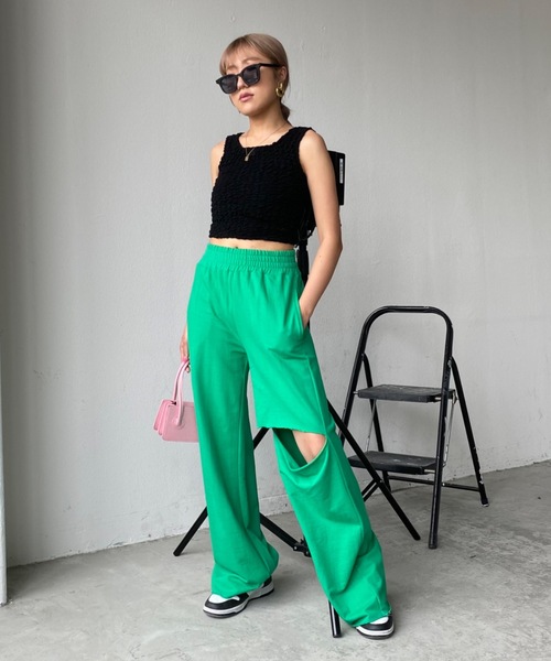 「SHAGGIE」 スウェットパンツ FREE ホワイト レディース_画像6