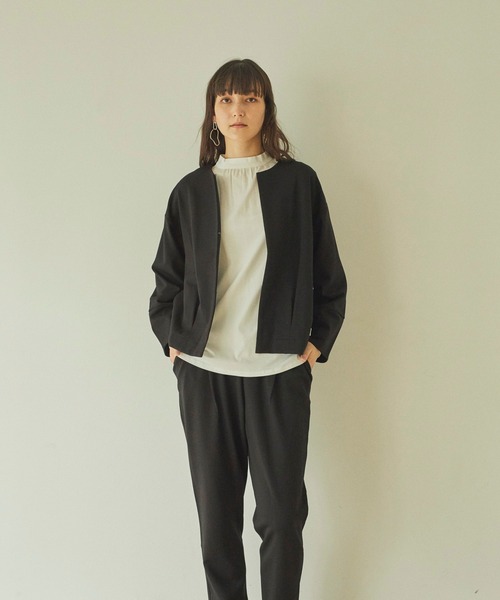 「ReNorm」 「A.T」ノーカラージャケット M ブラック レディース_画像9