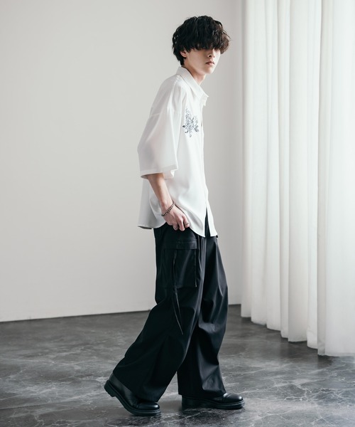 「Rocky Monroe」 半袖シャツ L ホワイト メンズ_画像5