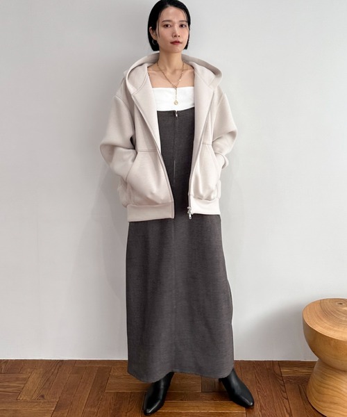 「DOUX ARCHIVES」 ジップアップパーカー 38 ベージュ レディース_画像9