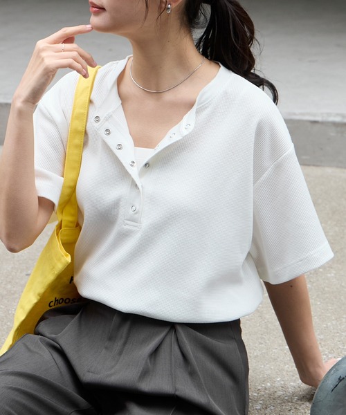 MONO-MART（モノマート） ヘンリーネック tシャツ 半袖 「anyway