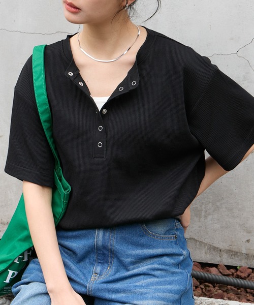 MONO-MART（モノマート） ヘンリーネック tシャツ 半袖 「anyway