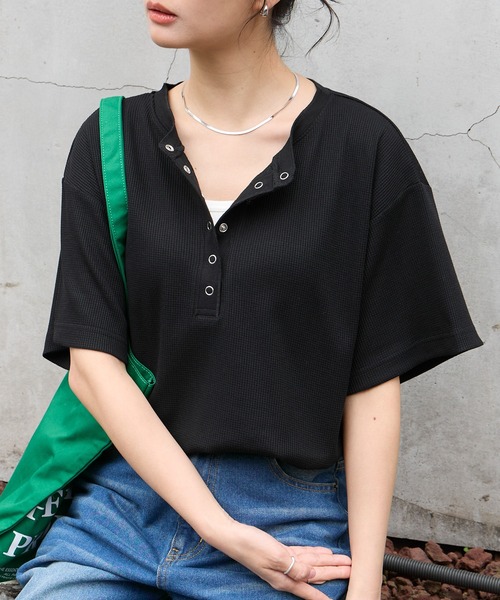 MONO-MART（モノマート） ヘンリーネック tシャツ 半袖 「anyway